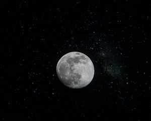 Превью обои луна, звезды, звездное небо, ночь, космос