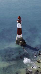 Превью обои маяк, берег, море, минимализм
