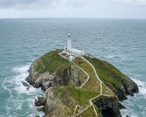 Превью обои маяк, берег, остров, море