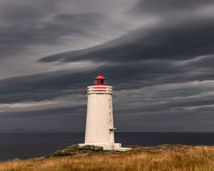 Превью обои маяк, берест, море, трава