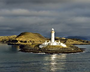 Превью обои маяк, остров, море, берег, вода