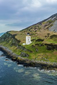 Превью обои маяк, остров, море, природа, рельеф