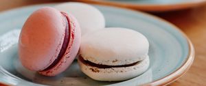 Превью обои макаруны, печенье, чашка, кофе, десерт