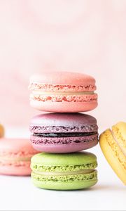 Превью обои макаруны, пирожное, десерт, разноцветный, выпечка