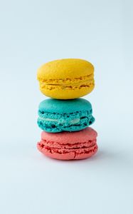 Превью обои макаруны, пирожное, десерт, выпечка, разноцветный