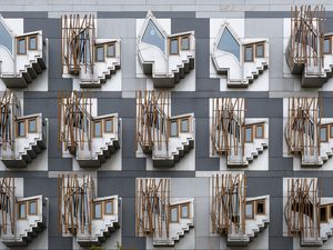 Превью обои макет, паттерн, лестница, окна