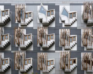 Превью обои макет, паттерн, лестница, окна