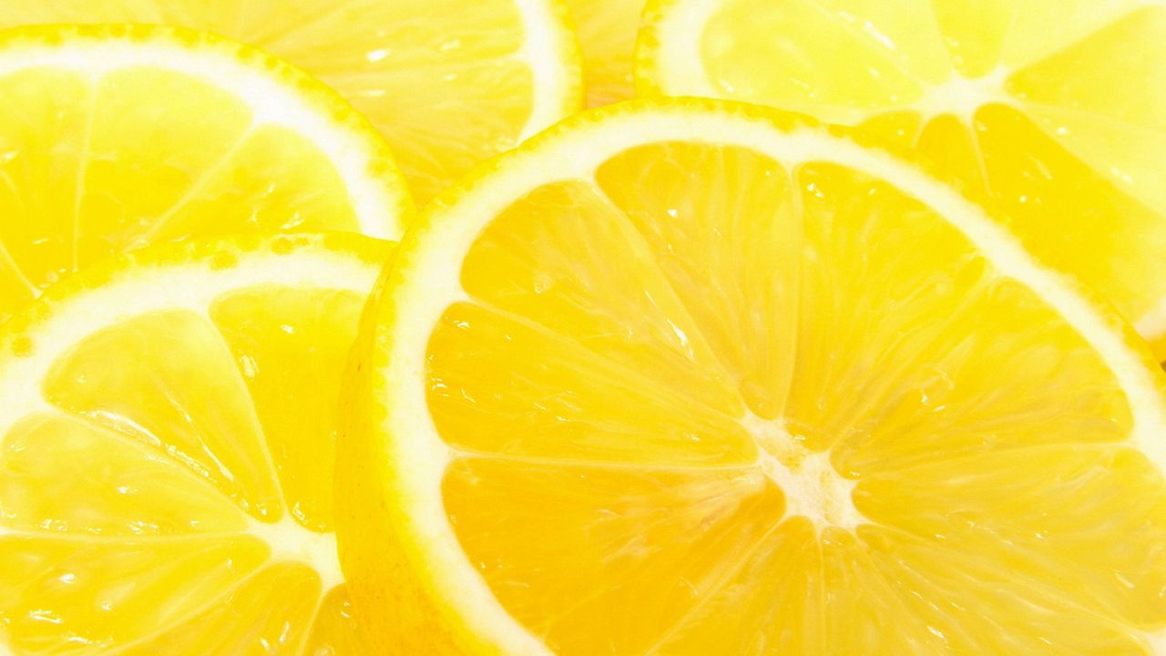 Обои макро, желтый, лимон, цитрус