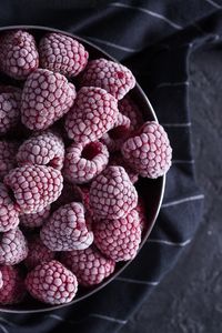 Превью обои малин, ягоды, замороженные
