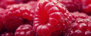 Превью обои малина, ягода, спелый, крупным планом