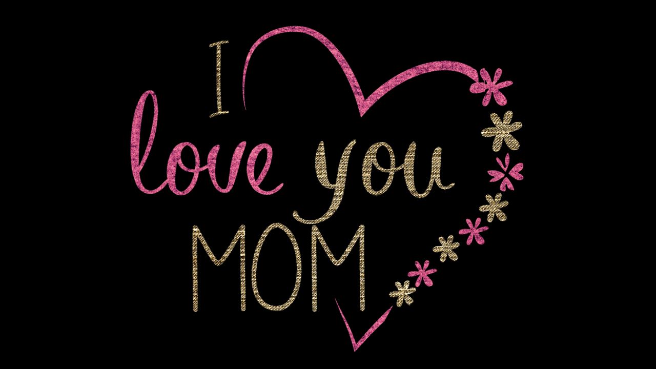 Обои мама, любовь, сердце, надпись, цветы