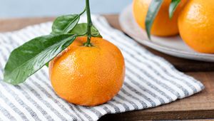 Превью обои мандарин, фрукт, цитрус, оранжевый