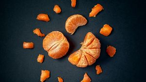 Превью обои мандарин, фрукт, цитрус, дольки, оранжевый