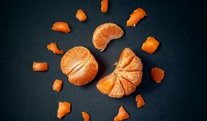 Превью обои мандарин, фрукт, цитрус, дольки, оранжевый