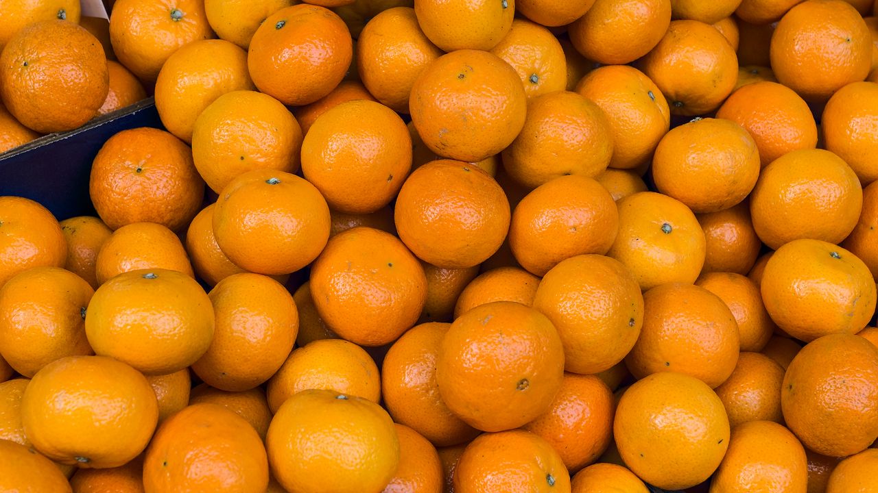 Обои мандарины, оранжевые, цитрус