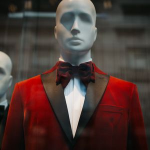 Превью обои манекен, костюм, мужской, мода, стиль, галстук, пиджак