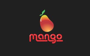 Превью обои манго, фрукт, надпись, вектор