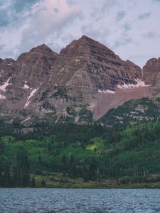 Превью обои maroon bells, united states, горы, озеро