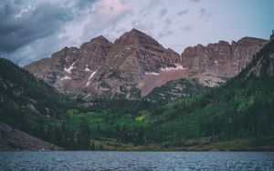 Превью обои maroon bells, united states, горы, озеро