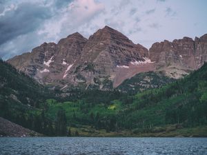 Превью обои maroon bells, united states, горы, озеро