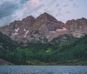 Превью обои maroon bells, united states, горы, озеро