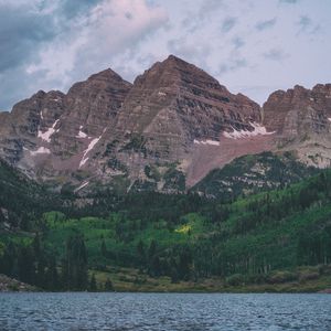 Превью обои maroon bells, united states, горы, озеро