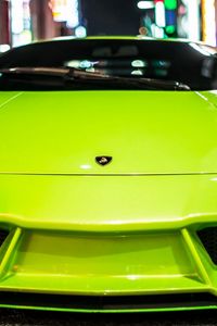 Превью обои машина, фары, lamborghini