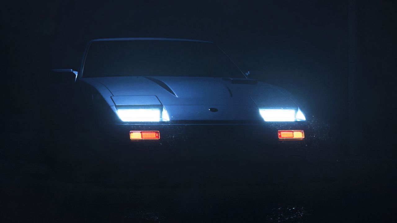 Фото фары машины ночью