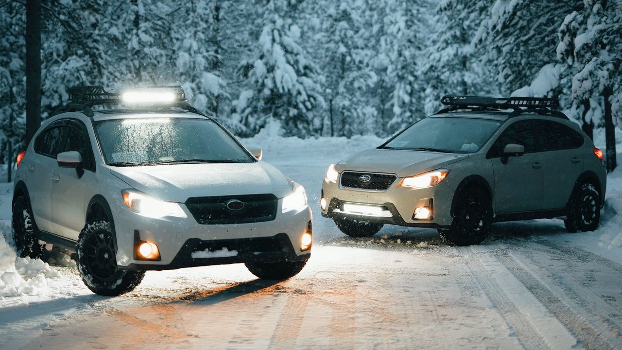 Обои машины, белый, снег, зима, деревья