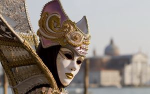 Превью обои маска, наряд, венеция, маскарад