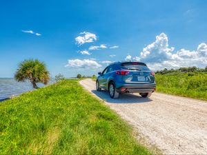 Превью обои mazda cx-5, mazda, автомобиль, внедорожник, синий