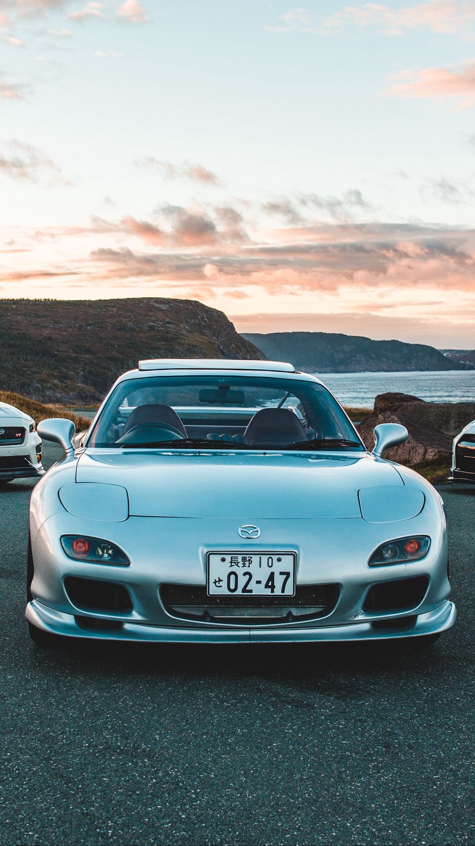 Скачать 938x1668 mazda rx-7, mazda, автомобили, вид спереди обои, картинки  iphone 8/7/6s/6 for parallax