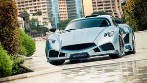 Превью обои mazzanti, evantra, суперкар, стиль, вид спереди