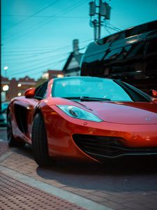 Превью обои mclaren 12c, mclaren, автомобиль, спорткар, красный