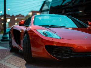 Превью обои mclaren 12c, mclaren, автомобиль, спорткар, красный