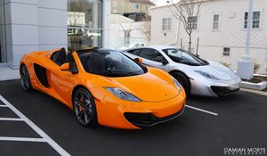 Превью обои mclaren 12c, mclaren, автомобиль, оранжевый, спорткар
