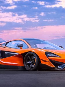 Превью обои mclaren, 570s, experimental, оранжевый, вид сбоку