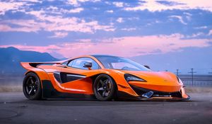 Превью обои mclaren, 570s, experimental, оранжевый, вид сбоку