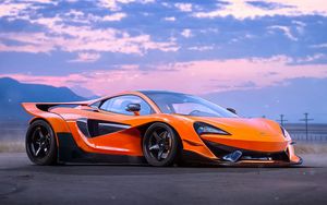 Превью обои mclaren, 570s, experimental, оранжевый, вид сбоку