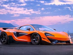 Превью обои mclaren, 570s, experimental, оранжевый, вид сбоку