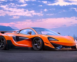 Превью обои mclaren, 570s, experimental, оранжевый, вид сбоку