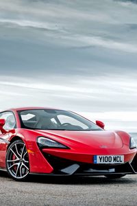 Превью обои mclaren, 570s, красный, вид сбоку