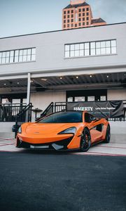 Превью обои mclaren 600lt, mclaren, автомобиль, суперкар, оранжевый