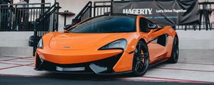 Превью обои mclaren 600lt, mclaren, автомобиль, суперкар, оранжевый