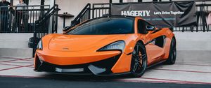 Превью обои mclaren 600lt, mclaren, автомобиль, суперкар, оранжевый