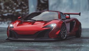 Превью обои mclaren 650s, mclaren, спорткар, красный
