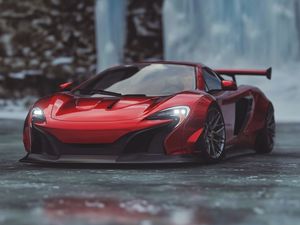 Превью обои mclaren 650s, mclaren, спорткар, красный