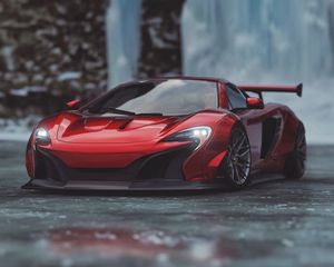 Превью обои mclaren 650s, mclaren, спорткар, красный
