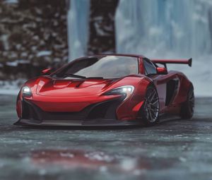 Превью обои mclaren 650s, mclaren, спорткар, красный