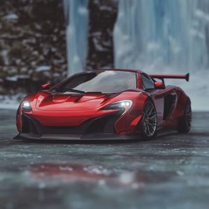 Превью обои mclaren 650s, mclaren, спорткар, красный